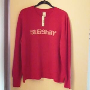 Victoria's Secret PINK Collection Red Crew Neck Sweater